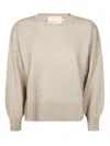 Absolut Cashmere Round Neck Pullover With Back Seam In Neutral