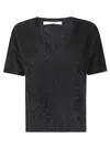 Absolut Cashmere Nicoletta V-neck Short-sleeve Cashmere Sweater In Gray