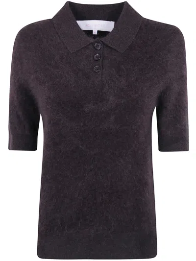 Absolut Cashmere Short-sleeve Polo Sweater In Animal Print