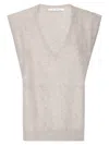Absolut Cashmere Sleeveless Cashmere Cardigan With V-neckline In Neutral