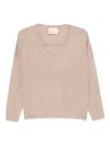 Absolut Cashmere Kaschmirpullover Mit V-ausschnitt In Neutral