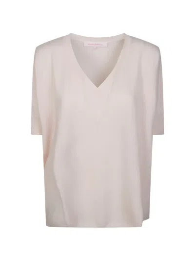 Absolut Cashmere V-neck Short-sleeve Top In Pink