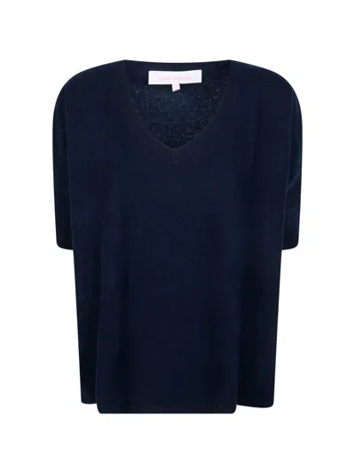 Absolut Cashmere V-neck Short-sleeved Cashmere T-shirt In Blue