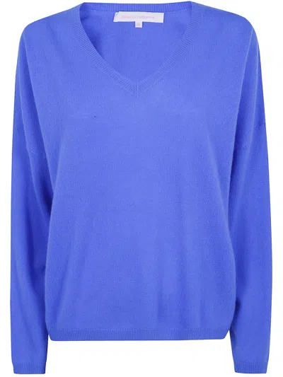 Absolut Cashmere V-neck Fine-knit Sweater In Blue
