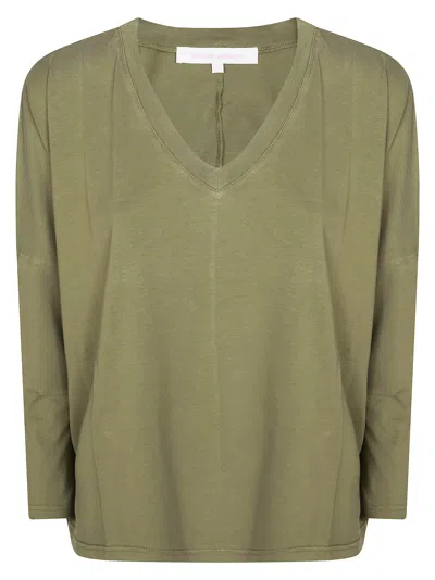 Absolut Cashmere . Women's Mitsy Scollo V ml Mini Cotton Top In Verde