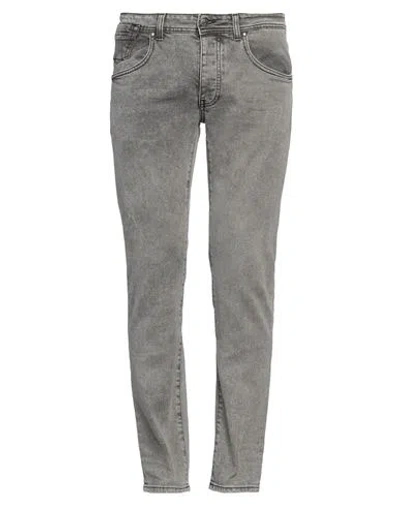 Absolut Joy Man Jeans Grey Size Xl Cotton, Elastane