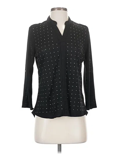 Pre-owned Absolutely Famous 3/4 Sleeve Blouse In Black