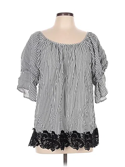 Pre-owned Absolutely Famous 3/4 Sleeve Blouse In Black