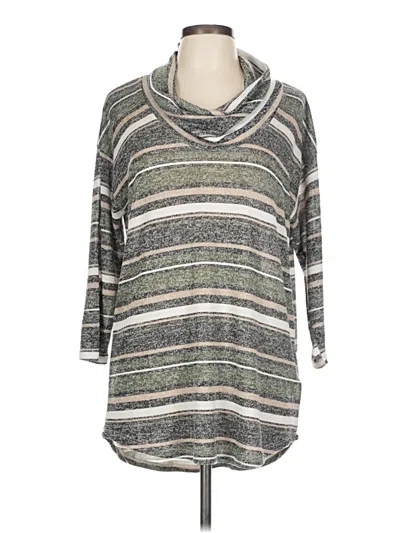 Pre-owned Absolutely Famous 3/4 Sleeve Top Gray Cowl Neck Tops