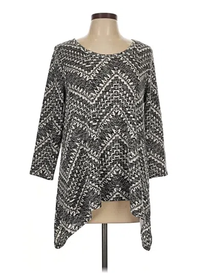 Pre-owned Absolutely Famous 3/4 Sleeve Top Gray Square Neckline Tops