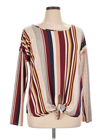 Pre-owned Absolutely Famous Long Sleeve Blouse In Brown