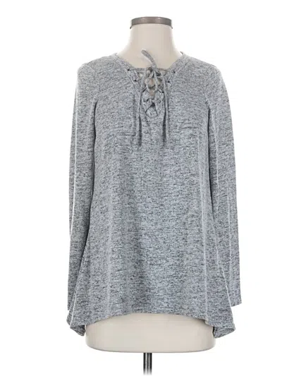 Pre-owned Absolutely Famous Long Sleeve Henley Shirt In Gray