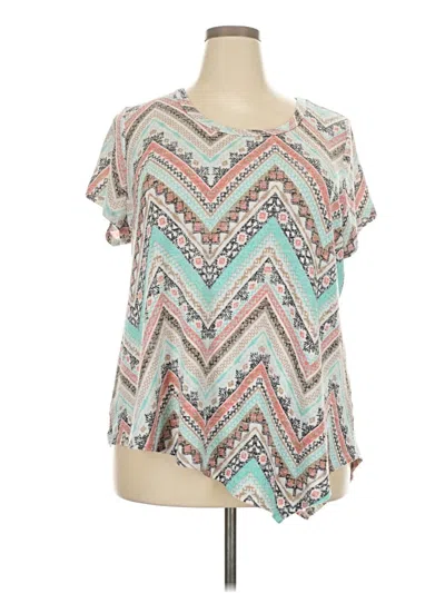 Pre-owned Absolutely Famous Short Sleeve Blouse In Blue