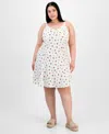 Absolutely Famous Trendy Plus Size Floral Pucker Fit & Flare Dress