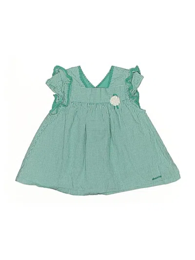 Pre-owned Absorba Kids' Sleeveless Top Green Ruffles Neckline Tops