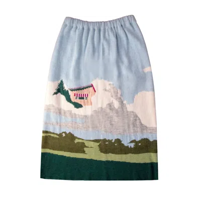 Absurde Women's Blue Knit City On Clouds Skirt