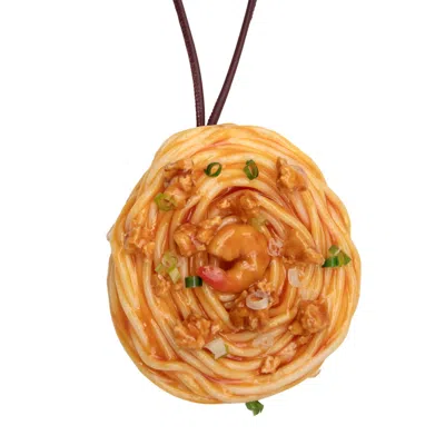 Absurde Women's Neutrals Shrimp Spaghetti Charm In Black