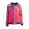 Absurde Women's Pink / Purple Zemrude Velvet Pink Bomber Jacket In Pink/purple