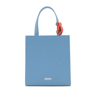 Absurde Women's Stop Mini Tote Bag In Blue Leather