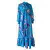 Absurde Women's Tinguely Midi Blue Dress With Bow In Blue