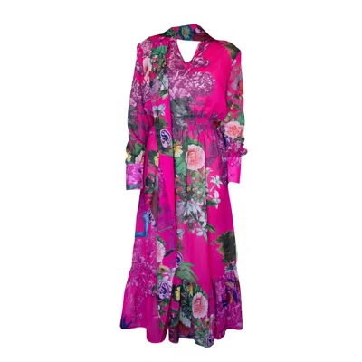 Absurde Women's Tinguely Midi Pink Dress With Bow In Multi