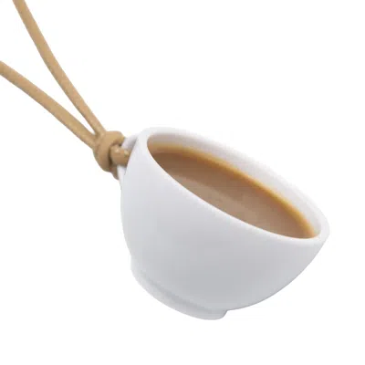 Absurde Women's White Cup Of Coffee Bag Charm