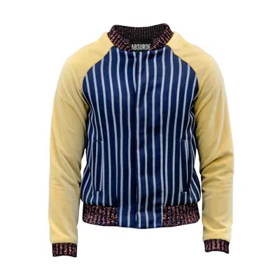 Absurde Women's Yellow / Orange / Blue Isaura Stripes Bomber In Yellow/orange/blue