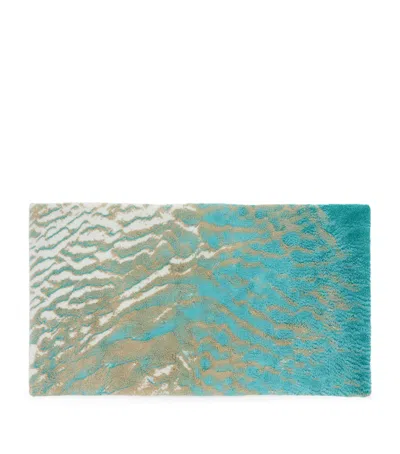 Abyss & Habidecor Egyptian Cotton Beach Bath Rug In Turquoise