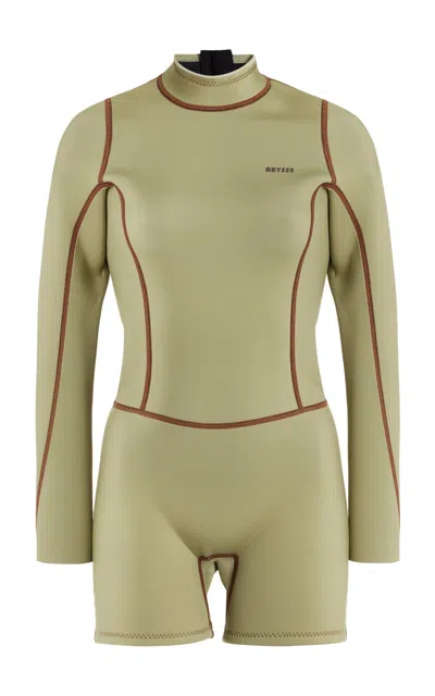 Abysse Exclusive Dottie Neoprene One-piece Swimsuit In Green
