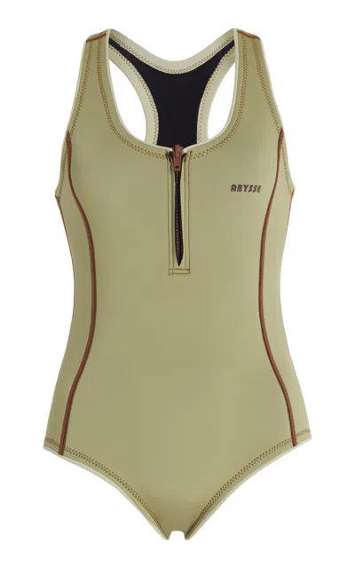 Abysse Exclusive Elle Neoprene One-piece Swimsuit In Green