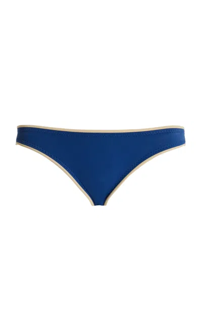 Abysse Exclusive Jenna Neoprene Bikini Bottom In Blue