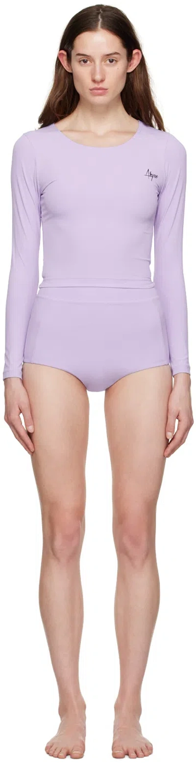 Abysse Poppler Ribbed Recycled Rash Guard In Lilac Rib