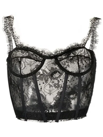 Ac9 Lace-detail Bustier Top In Black