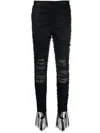 Ac9 Slim-cut Lace-detail Jeans In Black