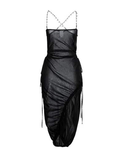 Ac9 A·c·9 Woman Midi Dress Black Size 6 Viscose, Polyamide