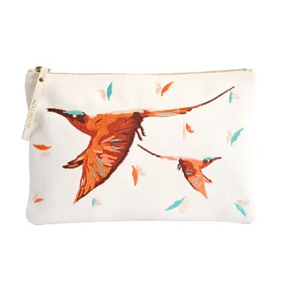 Acaciazuri Women's Blue / White / Red The Carmine Bee- Eater Embroidered Bag In Multi