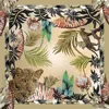 Acaciazuri Women's Gold / Green / Black The Lavish Leopard Silk Scarf In Multi