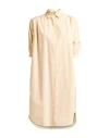 Academia Woman Midi Dress Apricot Size S Cotton