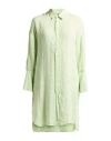 Academia Woman Midi Dress Light Green Size S Linen