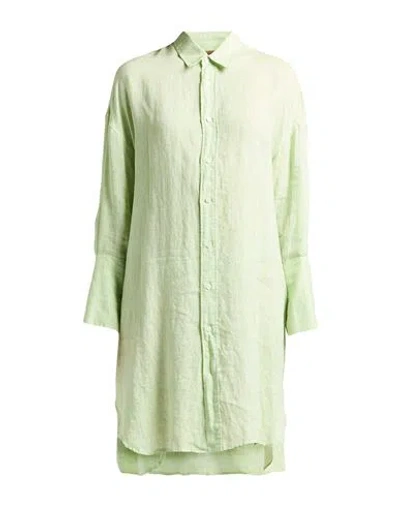 Academia Woman Midi Dress Light Green Size S Linen