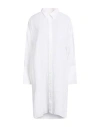 Academia Woman Midi Dress White Size S Linen In White