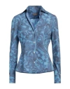 Academia Woman Shirt Light Blue Size M Polyamide, Polyester, Elastane