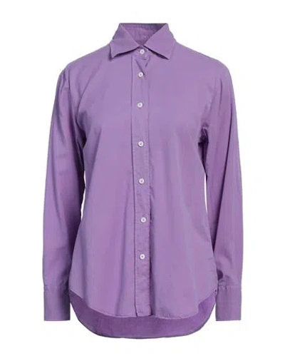 Academia Woman Shirt Mauve Size M Cotton, Tencel In Purple