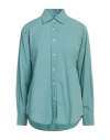 Academia Woman Shirt Turquoise Size Xl Cotton, Tencel In Blue