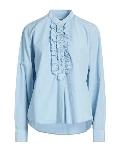 Academia Woman Top Light Blue Size L Cotton