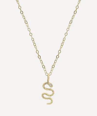 Acanthus 14ct Gold Snake Amulet Pendant Necklace