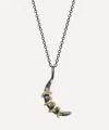 Acanthus Mixed Metal Serpent Moon Pendant Necklace