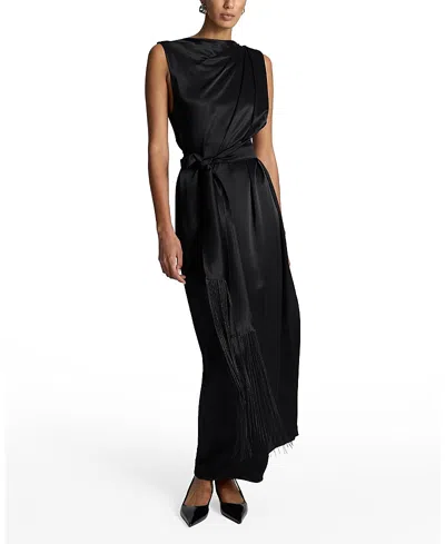 Acaria Studio Roma Satin Dress In Black