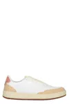 Acbc White Minimalist Sneakers With Beige Details In White
