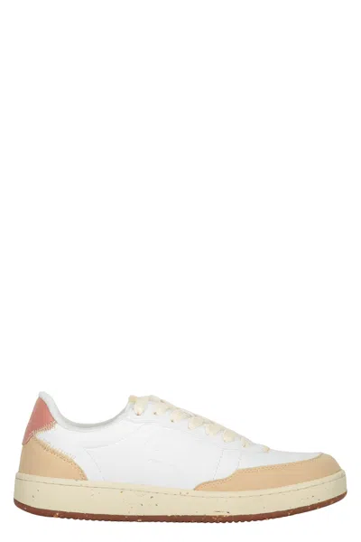 ACBC WHITE MINIMALIST SNEAKERS WITH BEIGE DETAILS